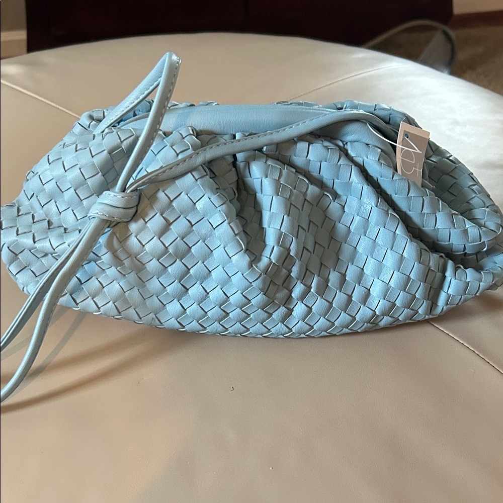 Blue Woven Clutch